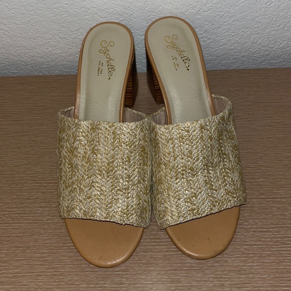 Sechelles Commute Block Raffia Mule Heel - Picture 1 of 5
